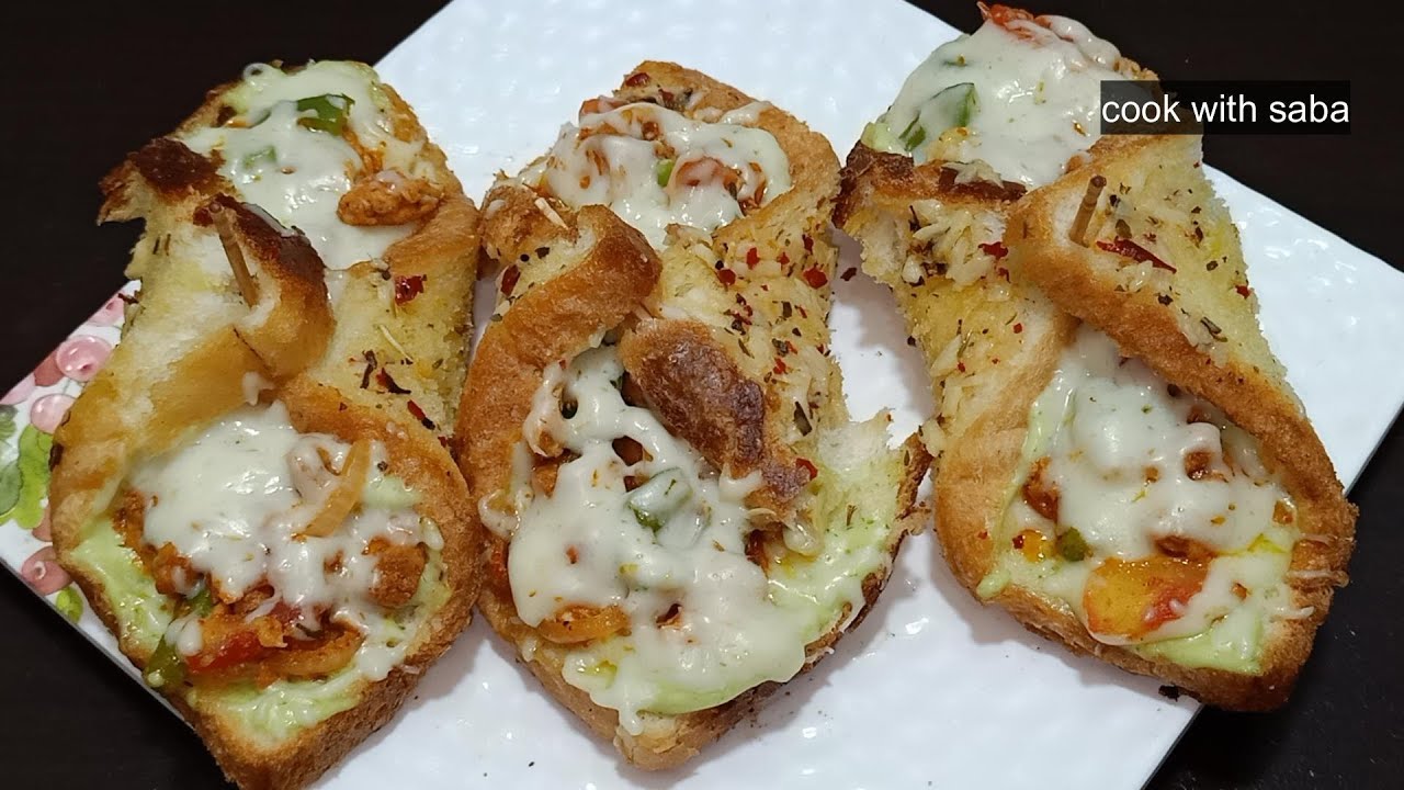 Bread pizza Parcel Recipe | Cheesy Chicken Bread Parcel | Chicken Parcel Recipe | cook with saba
