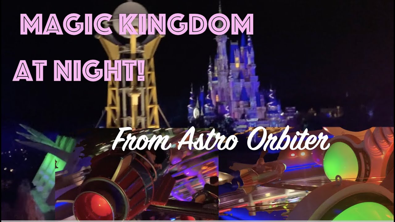 🚀 Disney Astro Orbiter at Night! | Magic Kingdom Evening Ride & Views