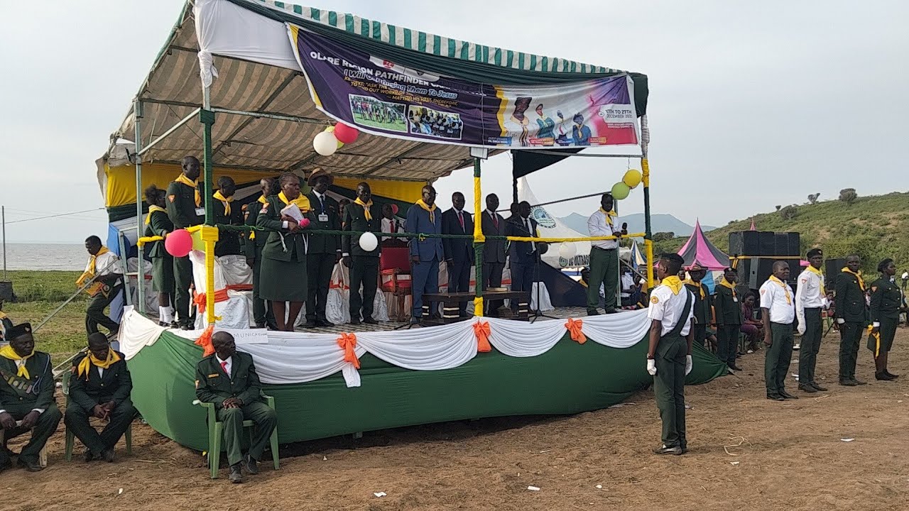 Olare region pathfinders camporee  at Kong'ondi ground - Flag lowering ceremony #monday by Nyandema 
