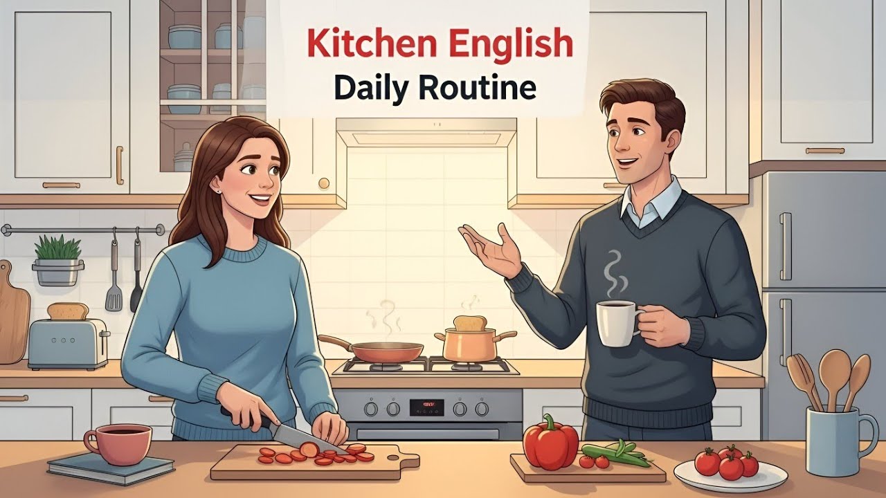 Kitchen English Vocabulary: Complete Morning to Night Routine | Cooking & Cleaning in English