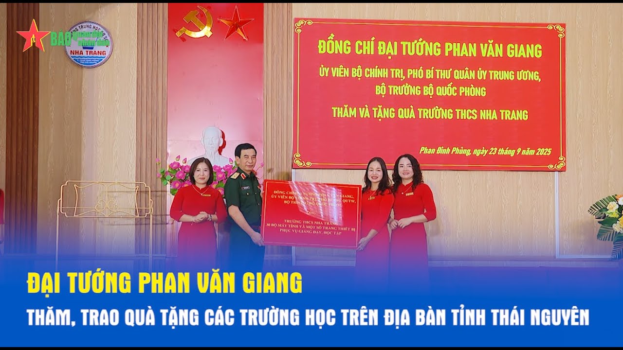 Đại tướng Phan Văn Giang thăm, trao quà tặng các trường học trên địa bàn tỉnh Thái Nguyên