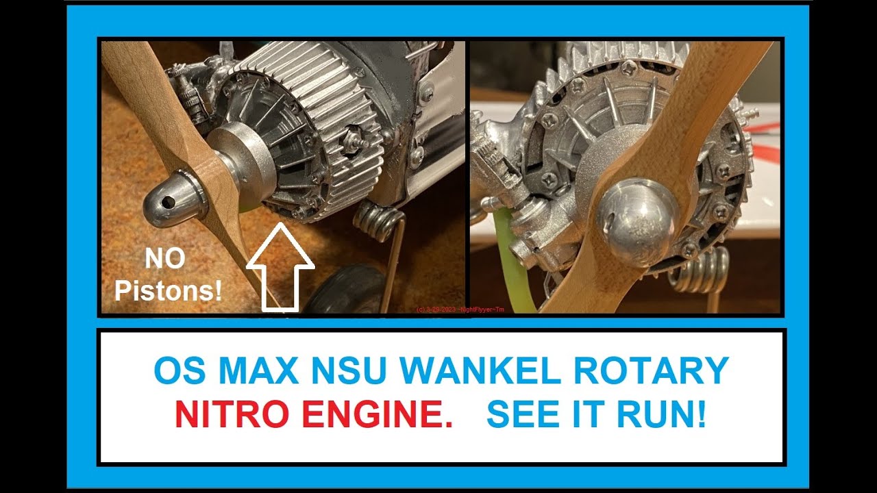 Look Ma, NO PISTONS!  See my OS NSU WANKEL Nitro ROTARY Engine Run as I ready it to fly again!