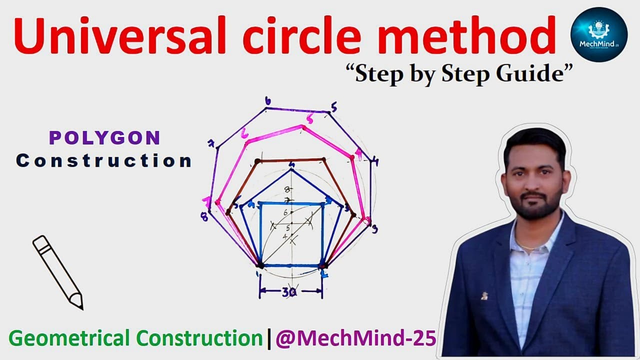 How to Draw a Polygon of 30mm Side | Universal Circle Method | Geometrical Construction @MechMind-25