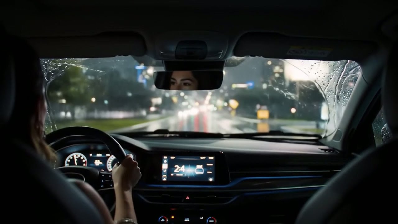 Boring Night Rain ASMR Driving - Dark Screen Sounds for Quick Sleep