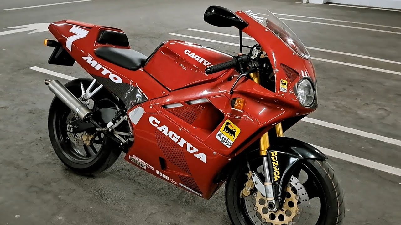 1993 Cagiva Mito II 125 Eddie Lawson two stroke due tempi zwitakt walkaround start up engine sound