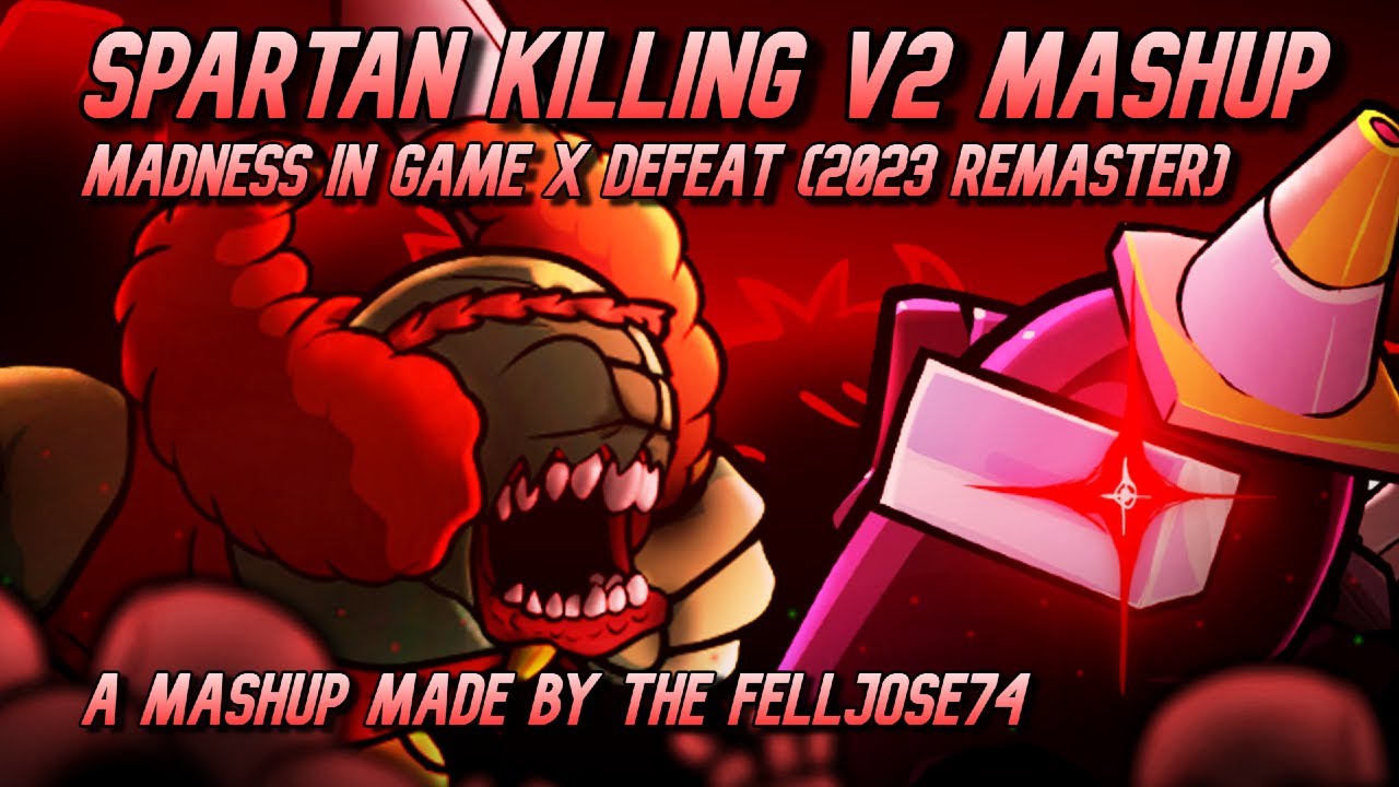 Spartan Killing v2 [Madness HQ x Defeat 2023 REMASTER | Spartan Tricky Vs Black Imposter] FNF Mashup