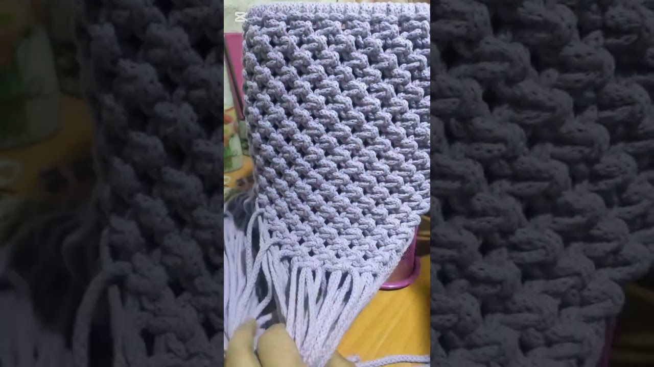 شنطة مكرمية بالفريم السحري بالخطوات