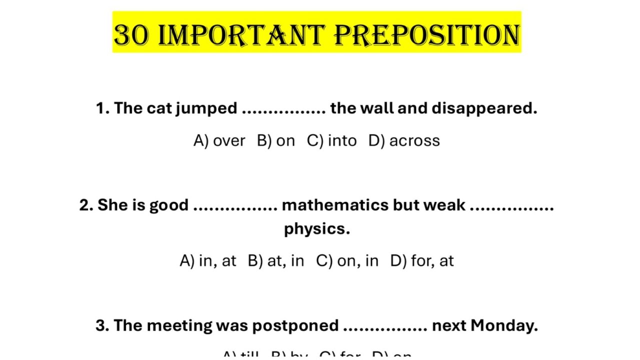 30 Important Preposition Marathon | Preposition with Proper Explanation |English Grammar Preposition