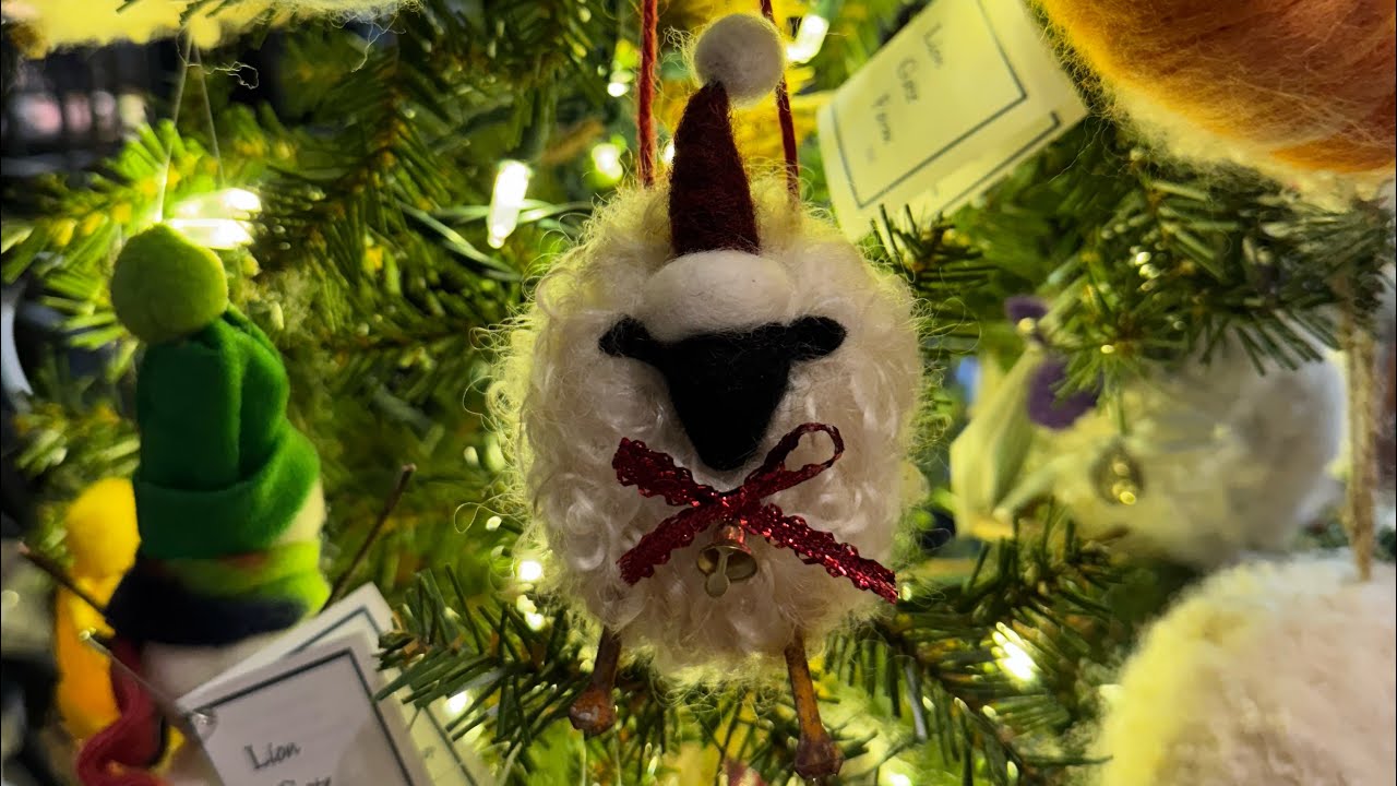Needle Felting - Christmas Sheep Ornament *EASY*