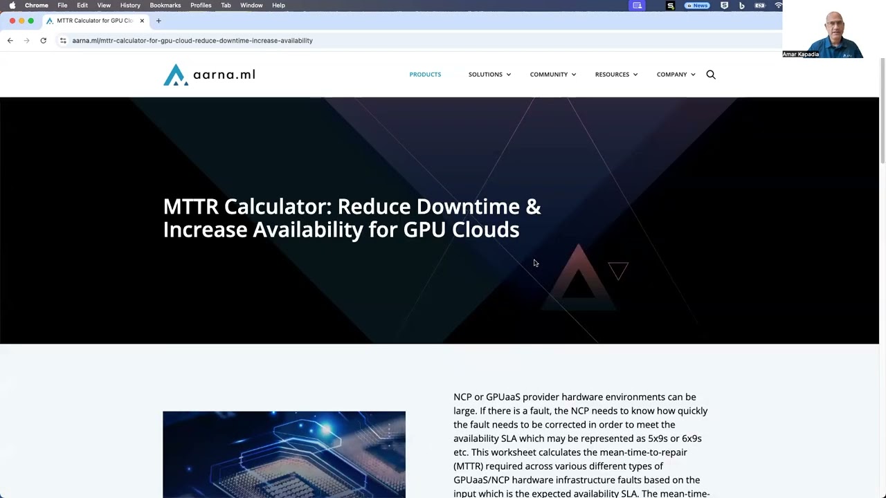 GPUaaS AI Cloud Availability Uptime MTTR Calculator