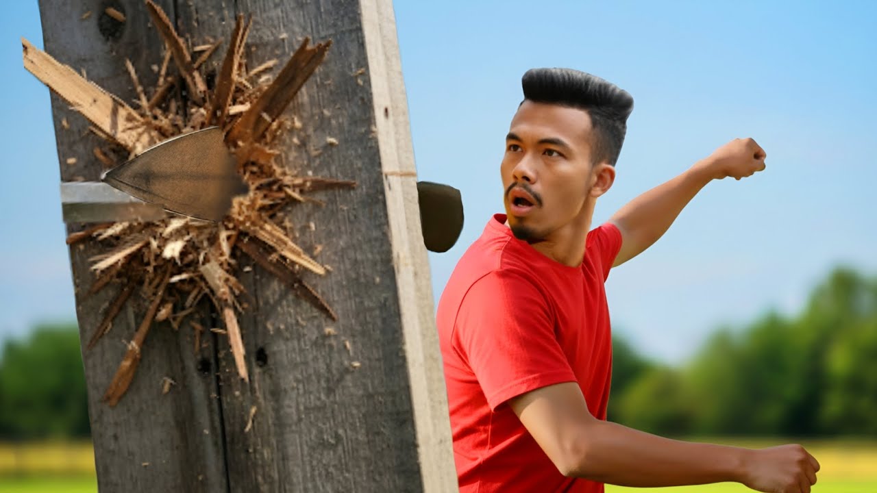 I Learned Something You Shouldn’t 🔪 | Knife Throwing in Wood Challenge #knifethrowing #knifeskills 