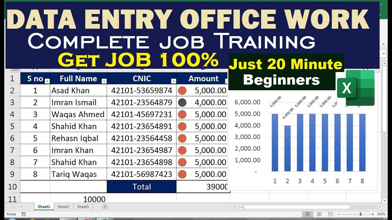 data entry work&nbsp;complete tutorial&nbsp;in excel | excel data entry work