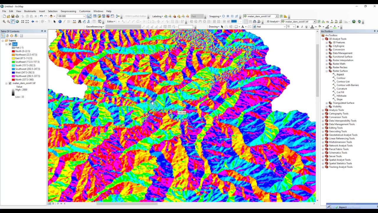 ArcMap Bakı, İzohips, Eğim, Kabartı Haritası Oluşturma #Benimle #EvdeKal  #StayHome #WithMe