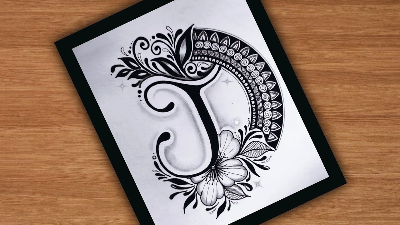 Letter 'J' Mandala art|easy Mandala art|how to draw mandala art|flower art @VennilaYLCreations