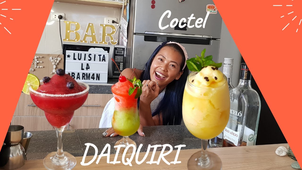 COCTEL DAIQUIRI (3 Recetas refrescantes con Ron) 🍹😋 Daiquiri FROZEN😋🍸PREPARALO!!!