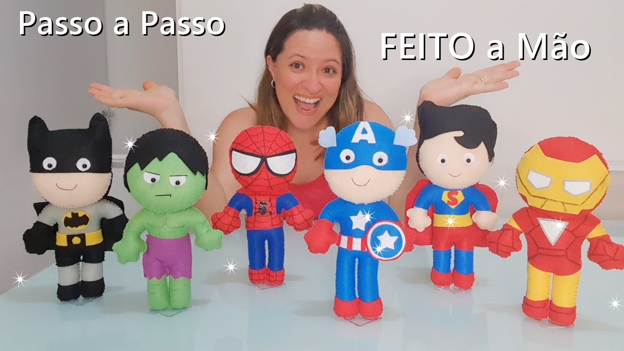 Como Fazer Herois Vingadores Marvel e Dc , Bonecos de feltro feitos a mão Ideia incrivel pra LUCRAR