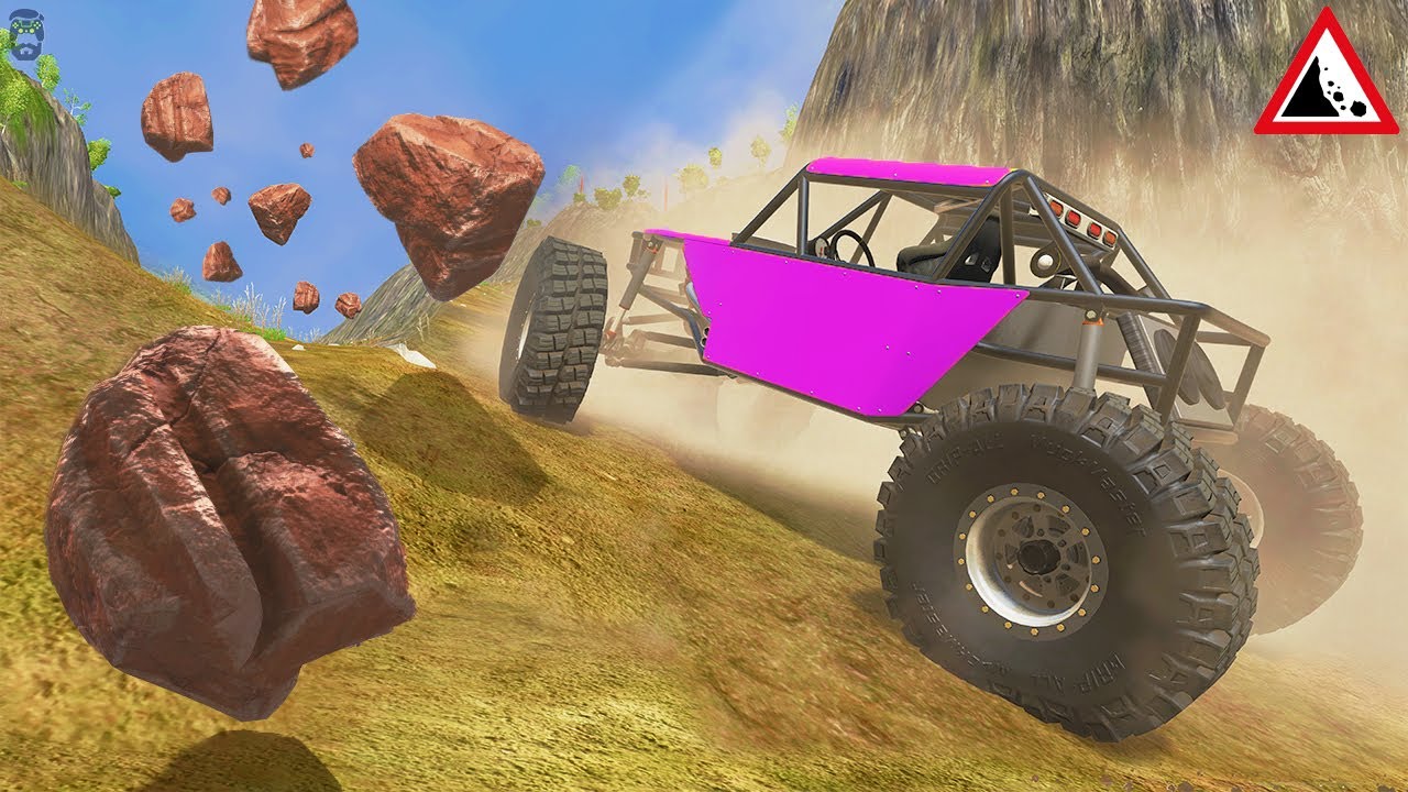 BeamNG.Drive - Cars vs Massive Rocks Avalanche 🪨