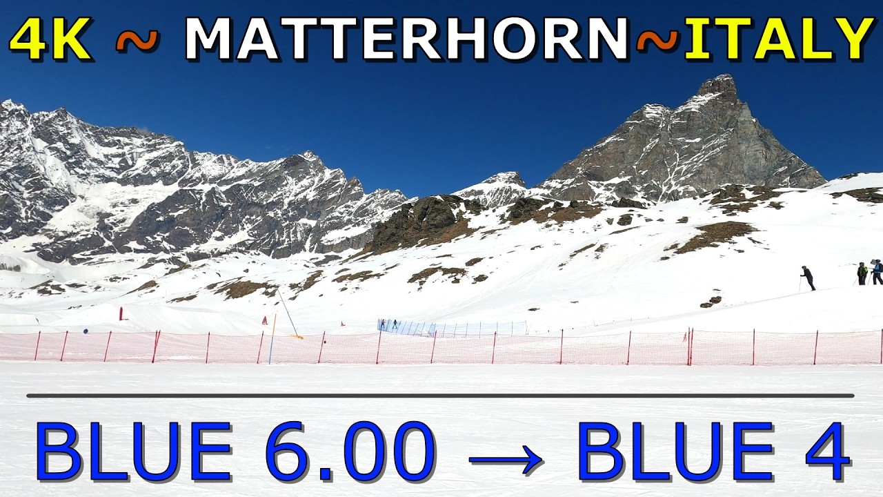 Cervinia Ski 🇮🇹⛷️ Blue 6.00 + Blue 4 | GoPro 4K Family Run 🌞 Matterhorn 🏔️ April 2025