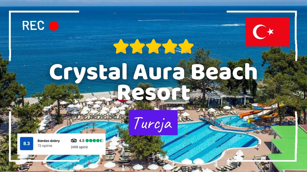 🇹🇷 Crystal Aura Beach Resort ⭐⭐⭐⭐⭐ Kemer &ndash; Hotel z prywatną plażą i zjeżdżalniami 🌊🎢 Hotel Tour