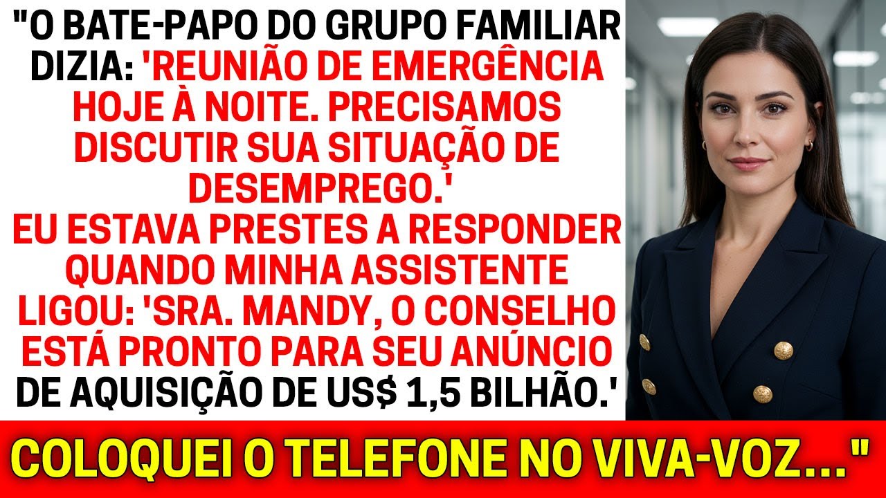 Jantar em família: “Precisamos falar do seu desemprego” — até meu assistente ligar e calar todos.
