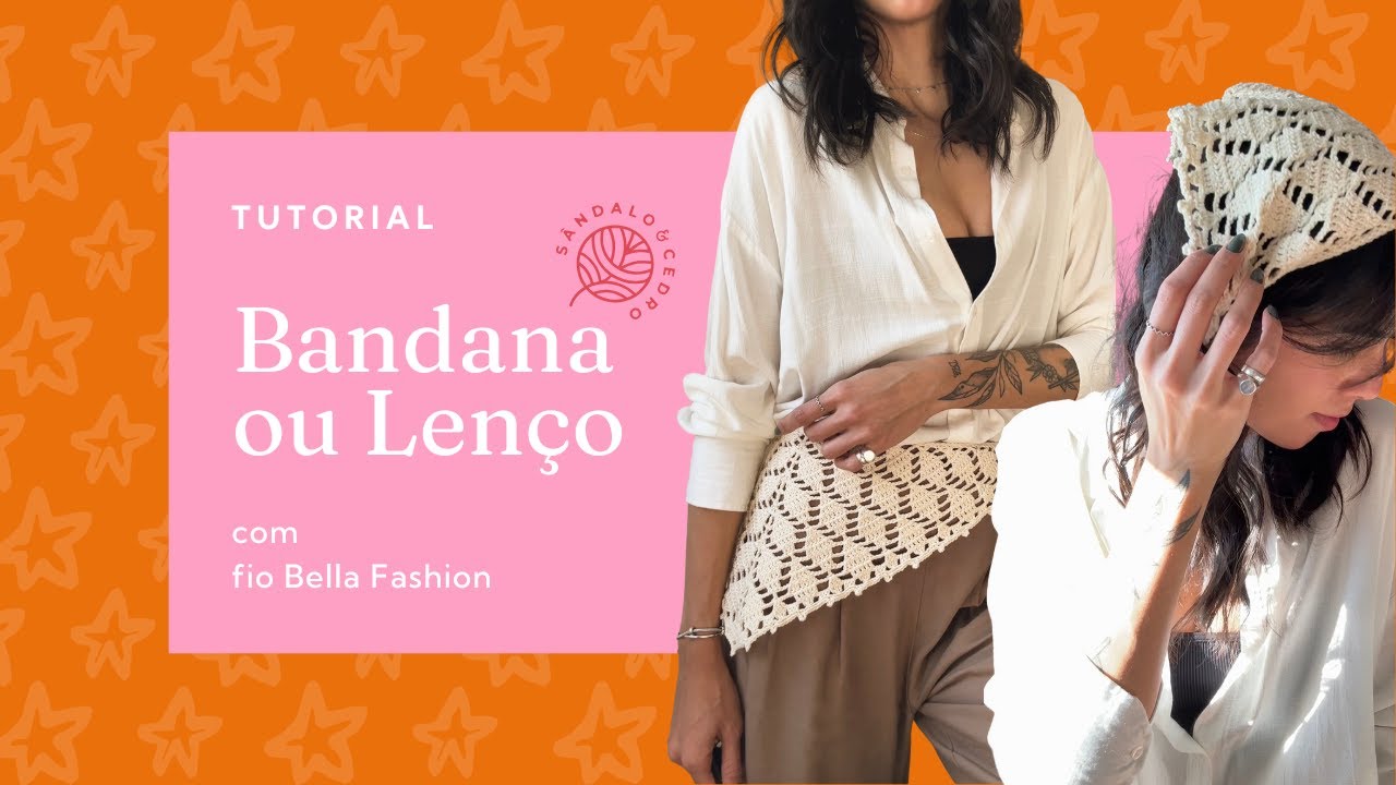 Bandana ou lenço de crochê - super tendência