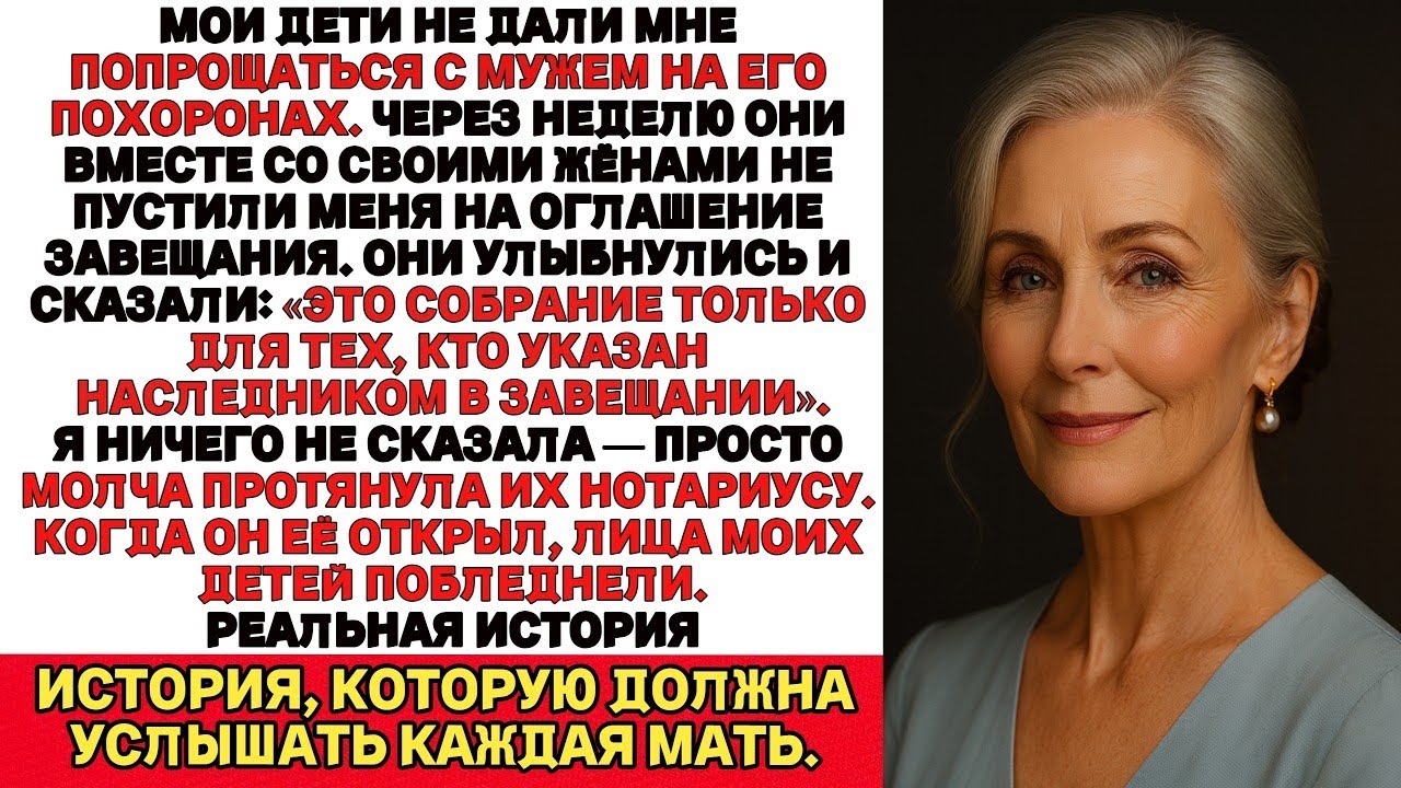 Двое моих сыновей не пригласили меня на оглашение завещания мужа — и я им показала…