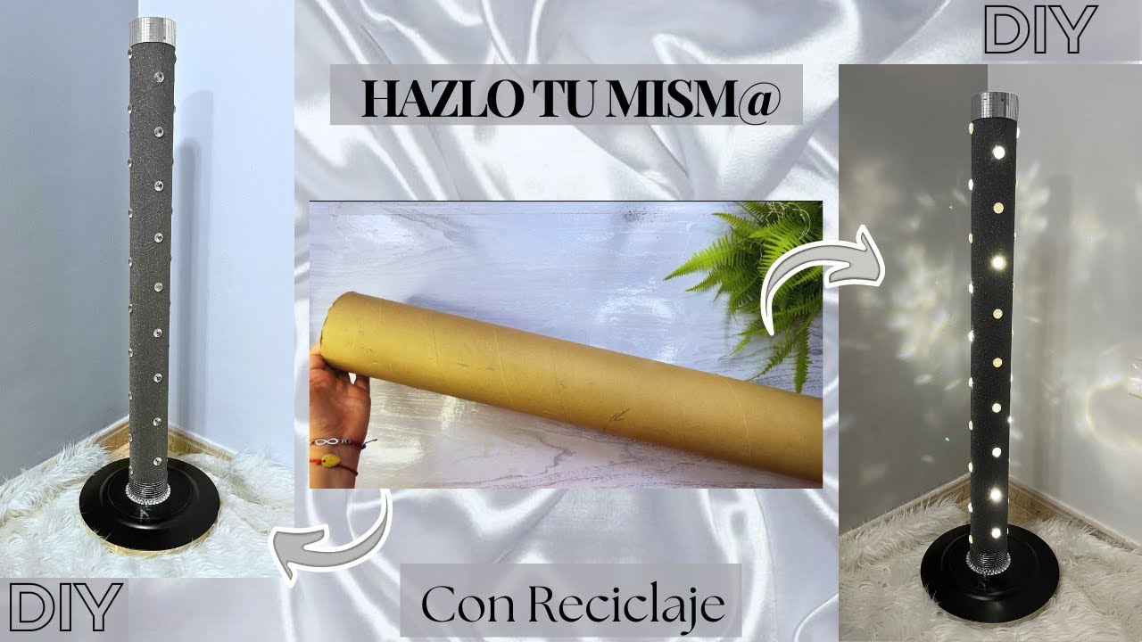💎DIY: MANUALIDADES con TUBOS DE CARTÓN PARA DECORAR / LÁMPARA DE PIE CON RECICLAJE