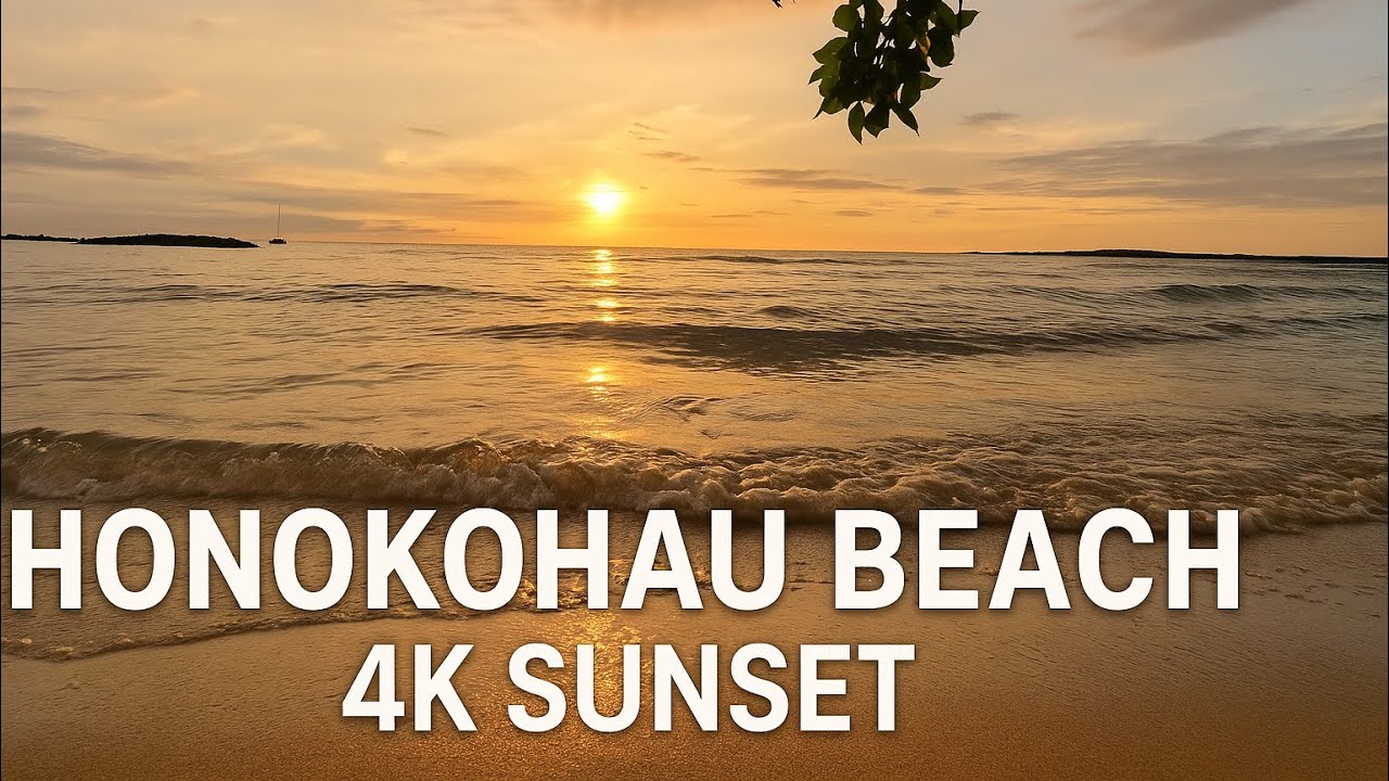 Honokohau Beach Sunset 🌅 Ocean Waves in Hawaii | Relaxing Nature Sounds for Sleep & Meditation 4K
