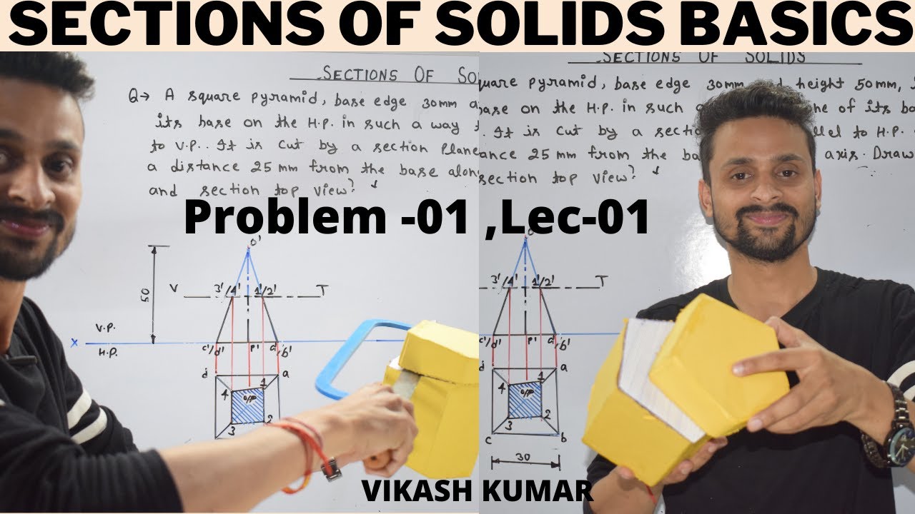Section of solids introduction {ठोसों का परिछेद }