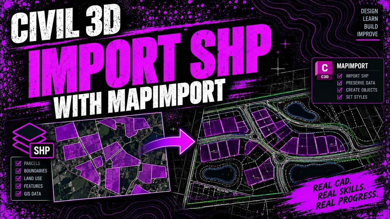 Importing GIS Shape (SHP) Files with MAPIMPORT in Civil 3D 2023