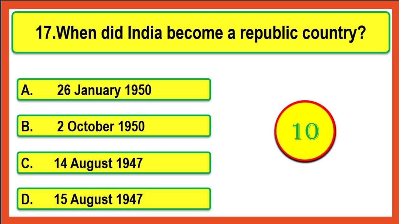 Republic Day  & Independence Day Quiz | 25 Important Questions on Indian Independence | Part-1