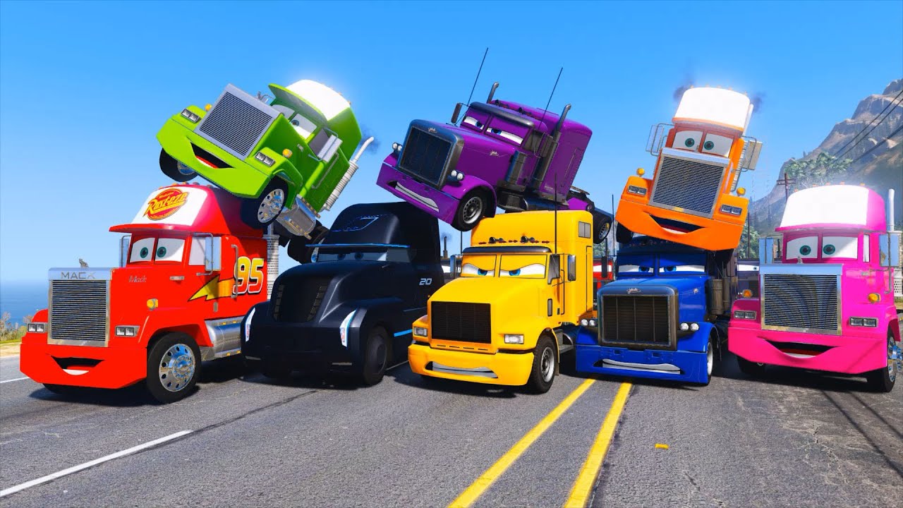 Street Race Color Trucks CARS 3 Mack Gale Beaufort Jerry McQueen and Friends