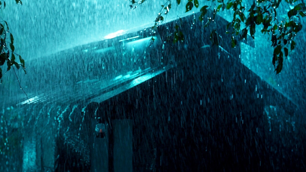 Fall Asleep in 3 Minutes 🌧️ Heavy Rain and Thunder on Tin Roof for Deep Sleep and Stress Relief