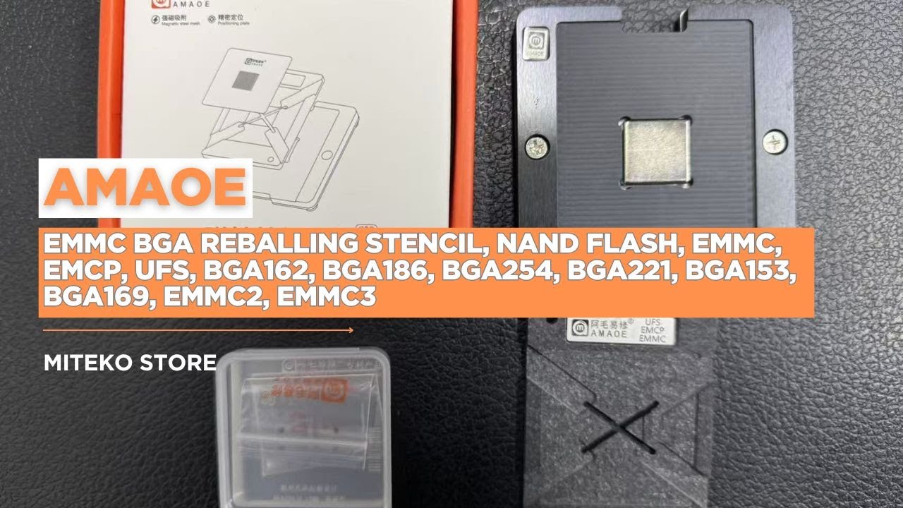 Amaoe-EMMC BGA Reballing Stencil, Nand Flash, EMMC EMCP UFS BGA162 186 254 221 153 169 EMMC2 EMMC3
