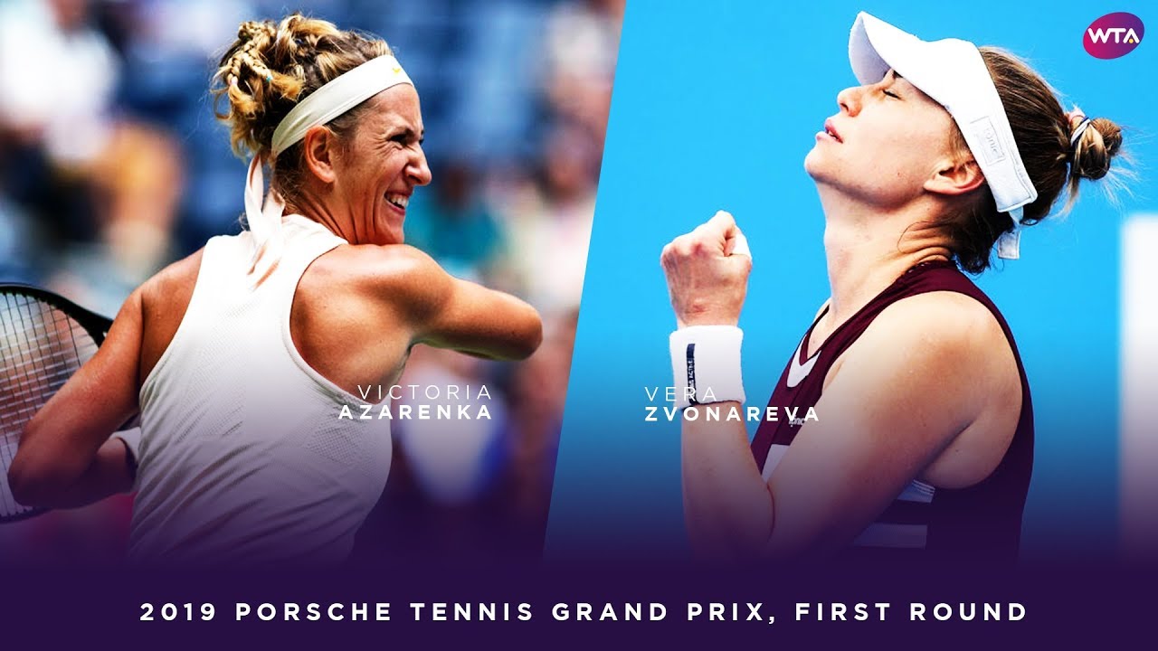 Victoria Azarenka vs. Vera Zvonareva | 2019 Porsche Tennis Grand Prix First Round | WTA Highlights