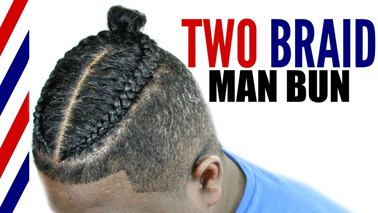 Two Braid Man Bun Tutorial► Men's Natural Curly Hair
