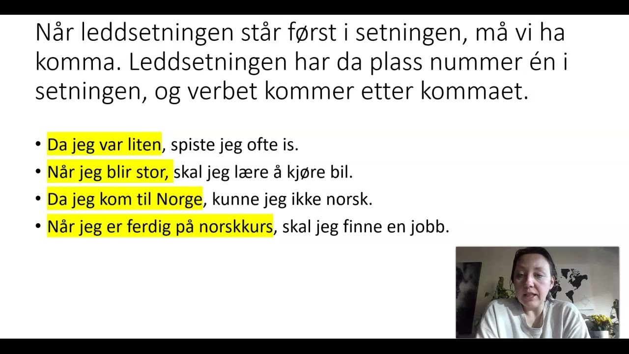 Leddsetninger med da, når og fordi