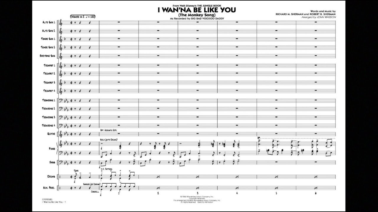 I Wan'na Be Like You (from The Jungle Book) arr. John Wasson