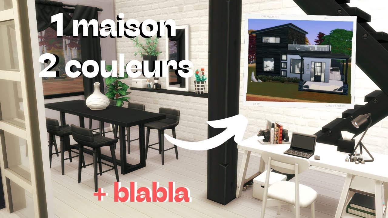 MAISON NOIRE ET BLANCHE | SIMS 4
