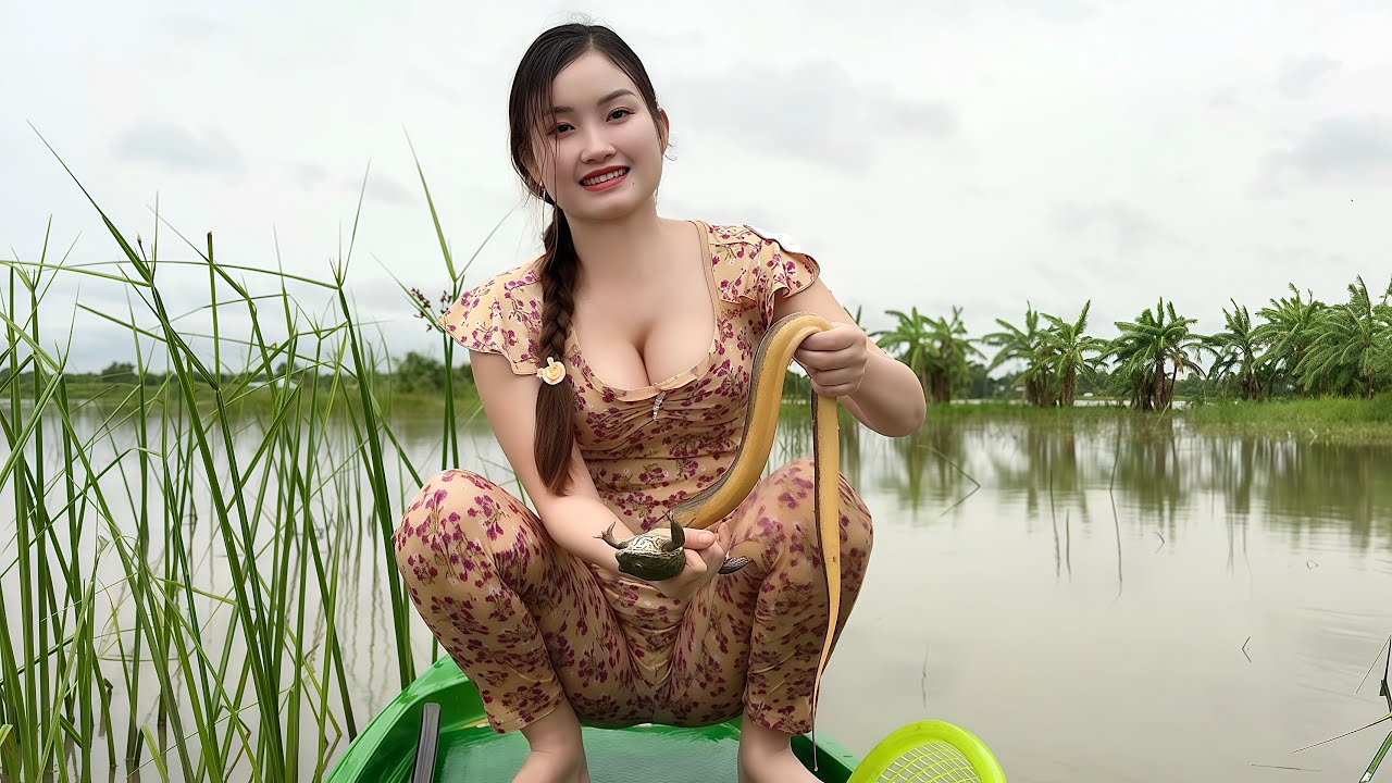 Đặt Bẫy Bắt Bầy Lươn Đồng Mùa Nước Lũ Tràn Đê