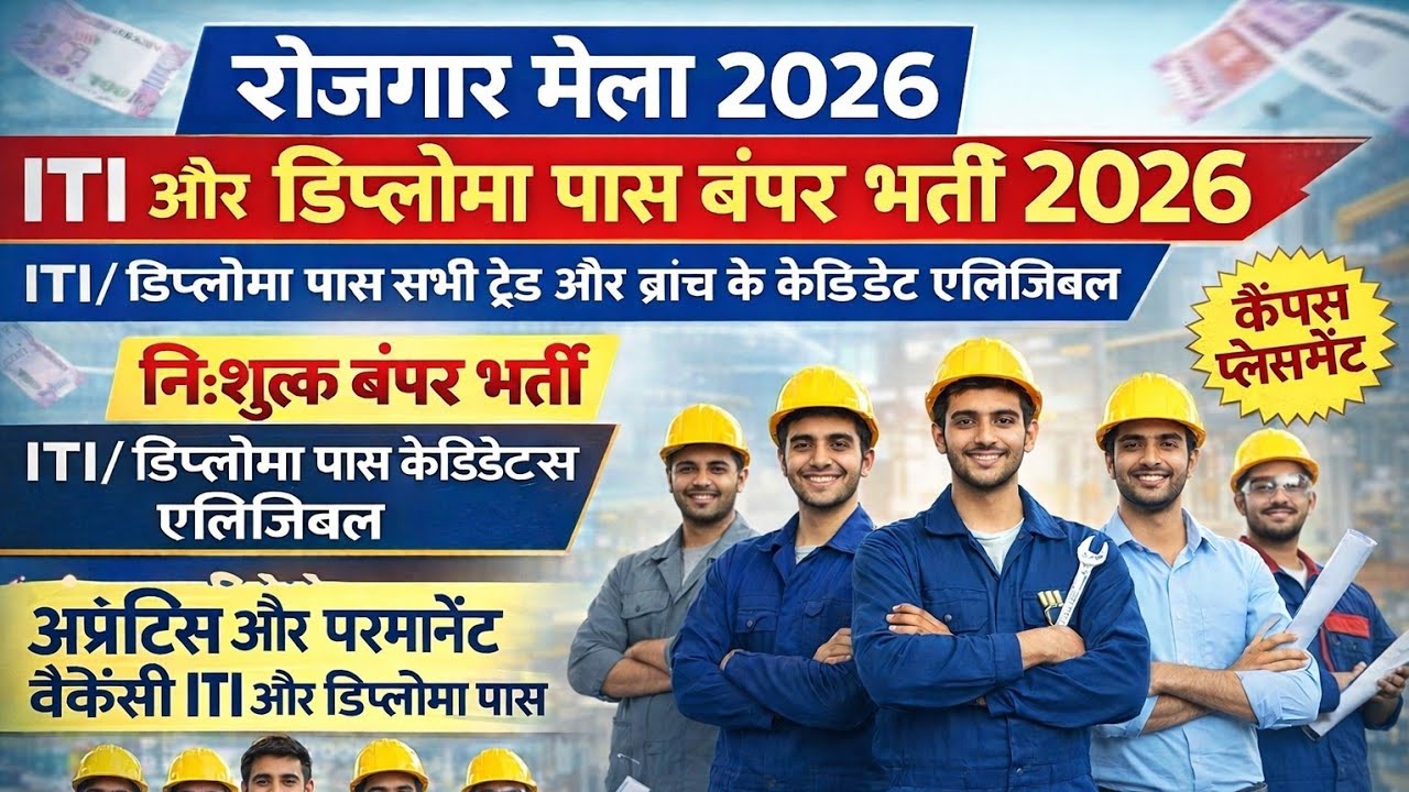रोजगार मेला 2026 | ITI Campus Interview | ITI Campus Placement | ITI & Diploma Recruitment 2026