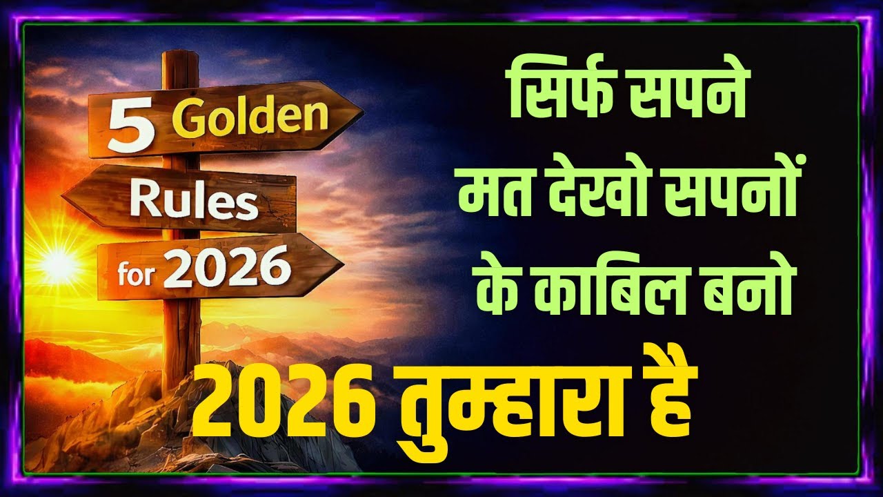 सिर्फ सपने मत देखो,सपनों के काबिल बनो | 5 Golden Rules for 2026 | Life lessons | Self Improvement