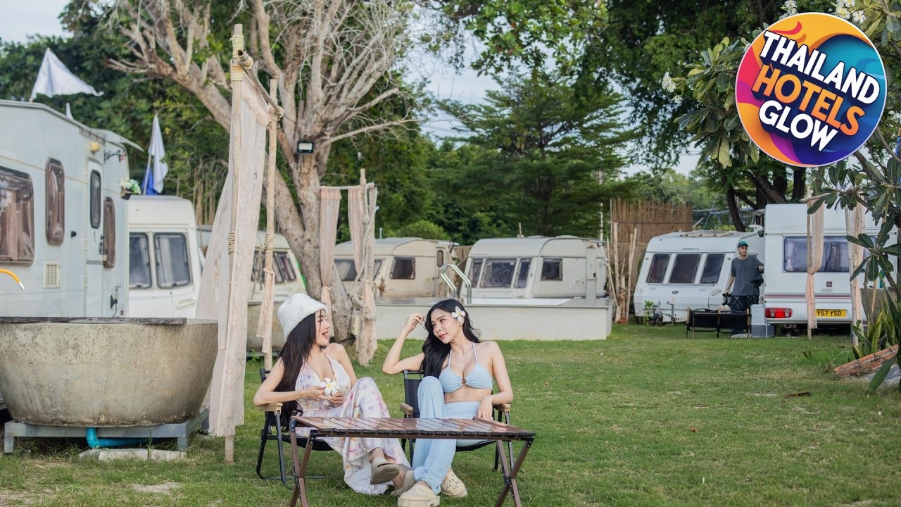 White House Beach Camping Caravan | Chonburi, Thailand | Hotel Review 🛏️