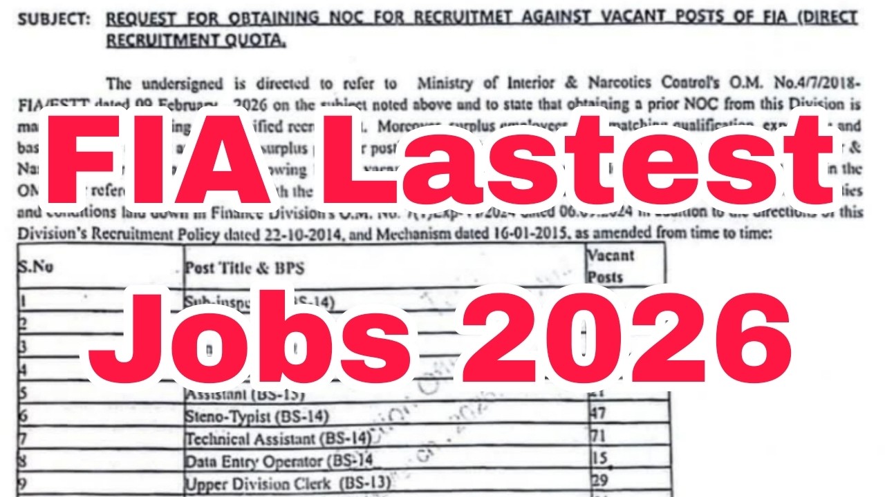 FIA jobs 2026 | latest Jobs 2026 in Pakistan | new jobs | FIA | new jobs 2026 in Pakistan | JobzMcqz