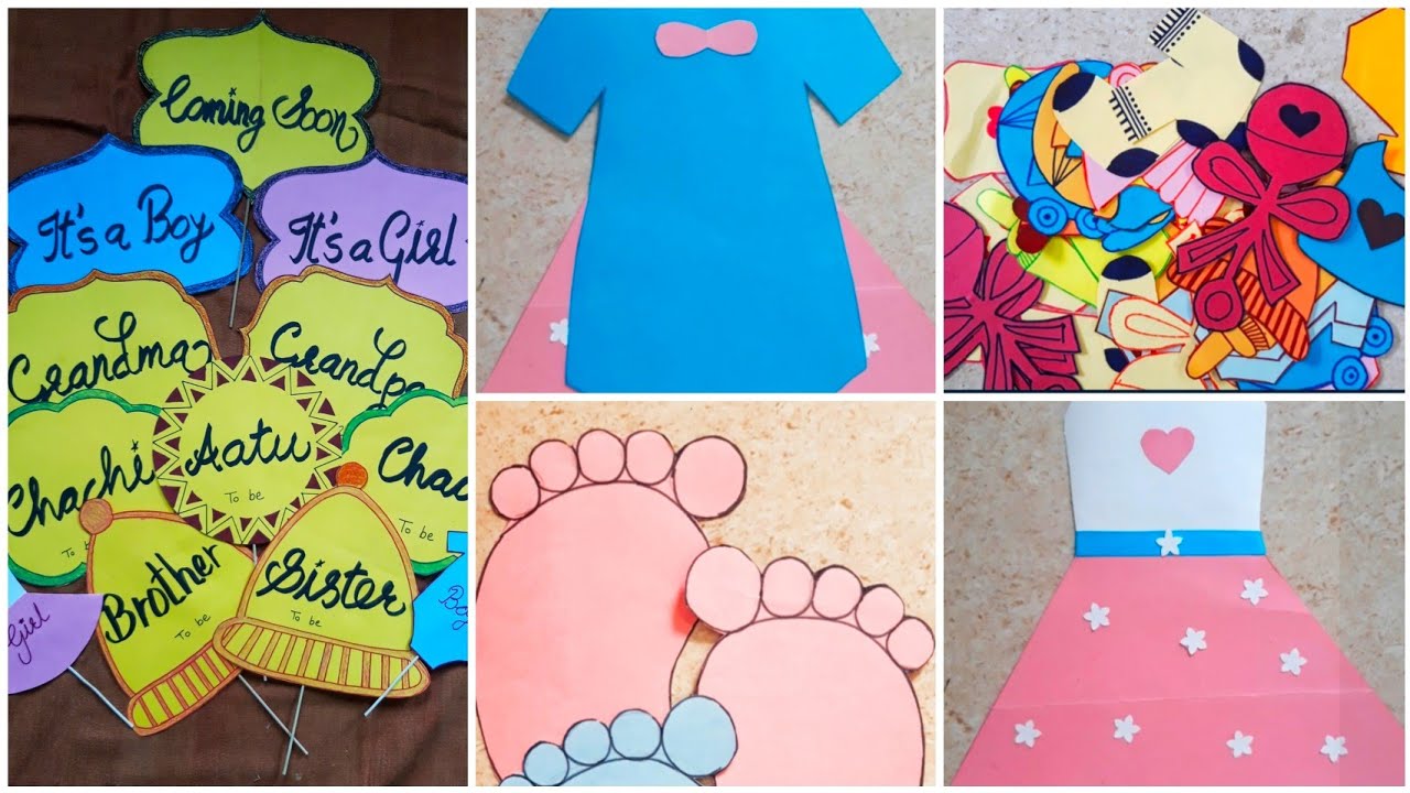 Baby shower props making at home/ Baby shower decoration ideas/DIY maternity photoshoot props making