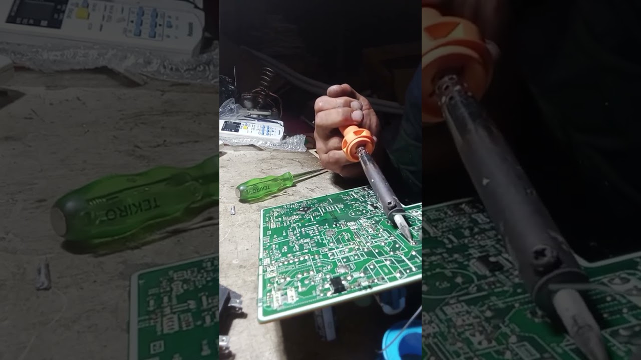 perbaikan modul PCB AC panasonic, dengan kendala motor fan lemah,