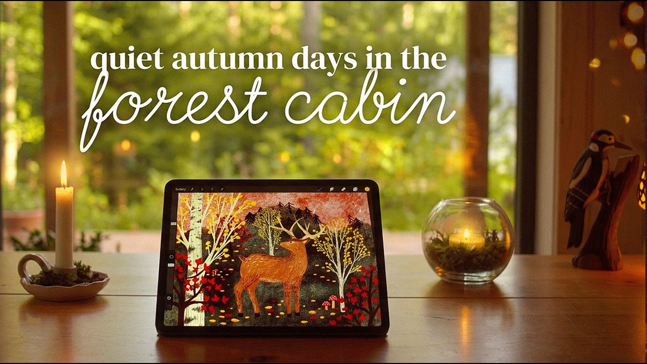 The Coziest Cabin Day and an Unexpected Magical Night - Forest Visitors, Baking and Making Art