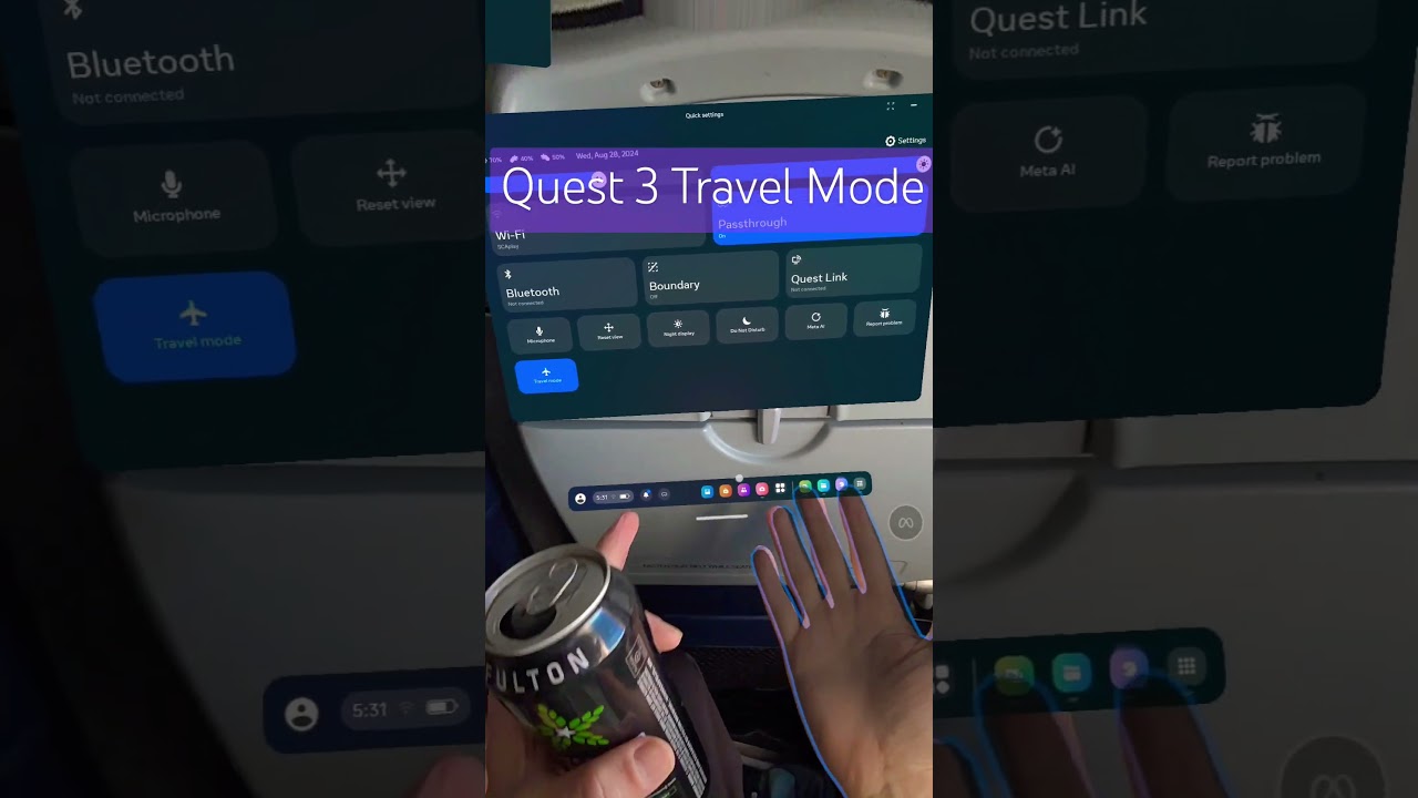 Quest 3 Travel Mode on Flight is AWESOME!