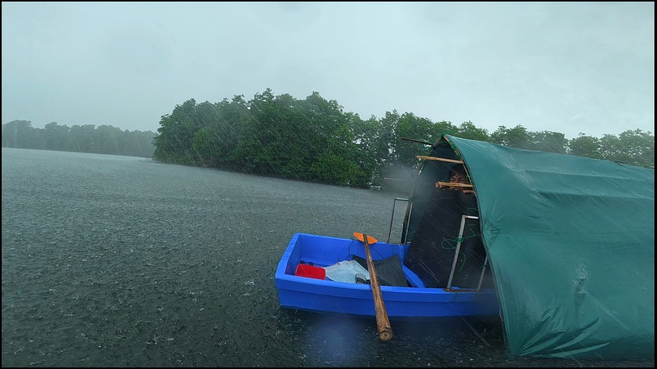 The Most Brutal Camping in Heavy Rain and Strong Wind! - Caught in Rainstorm With My Dogs!