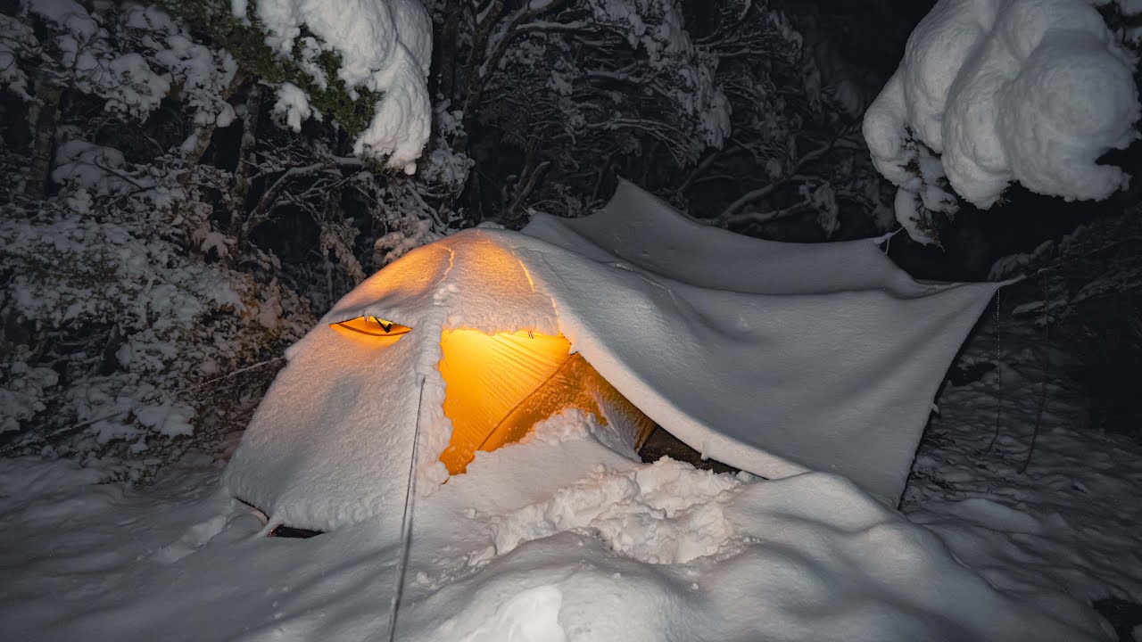 I Got Buried In Snow - CAMPING In Heavy SNOW - SNOWSTORM Tent Camp